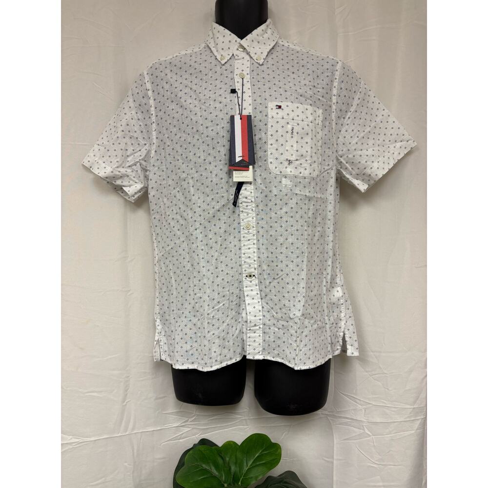 Tommy Hilfiger Men's White Patterned Shirt/ NWT